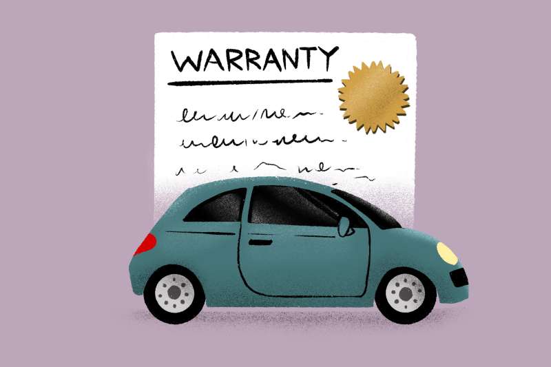 Illustration of a car with a warranty