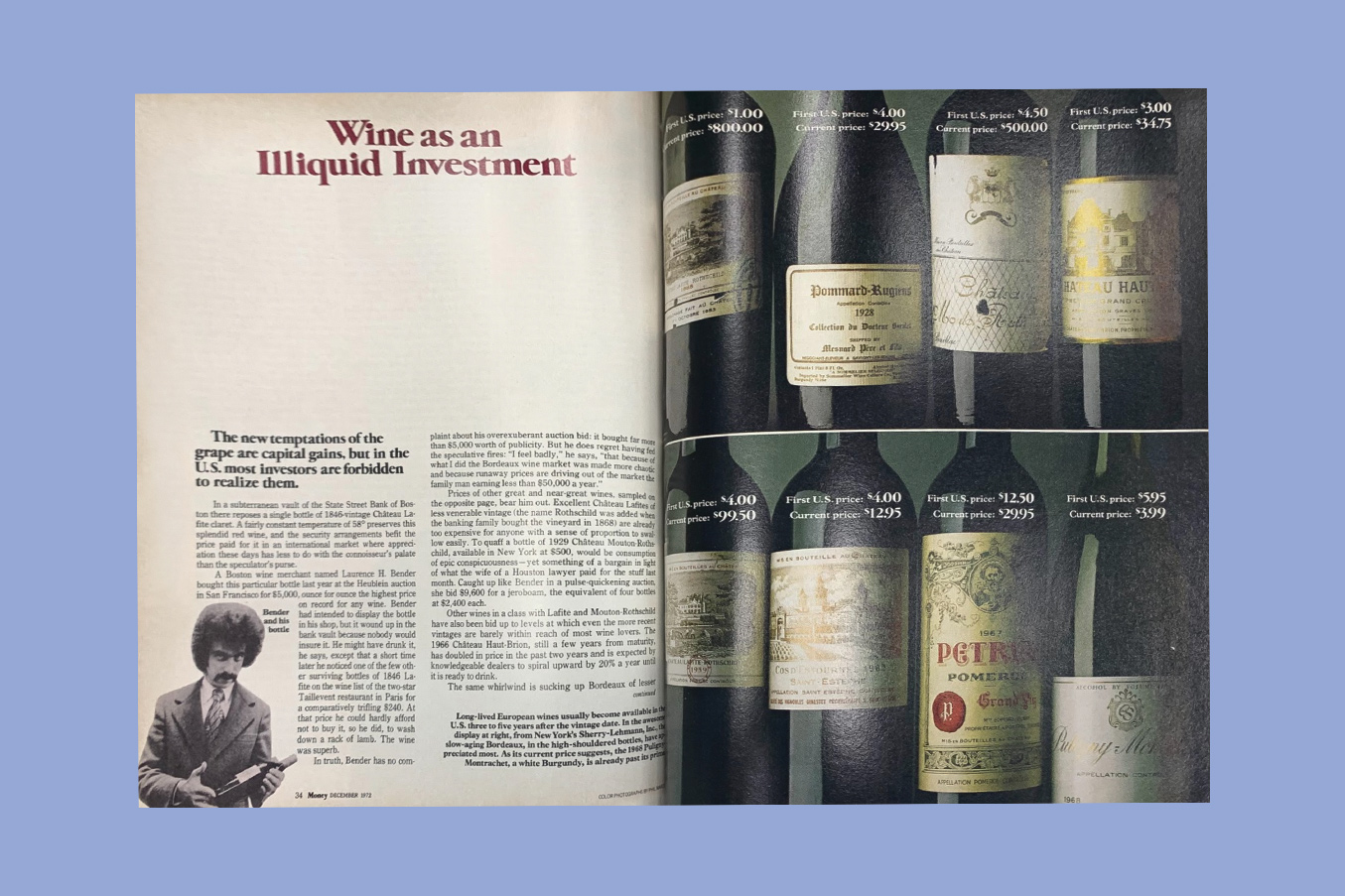 Old Money magazine spread about Wine.
