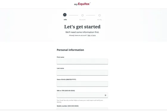 You can request a credit report directly from Equifax by creating an online account.