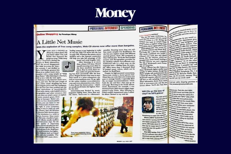 Scan of a spread from old Money magazine on MP3.