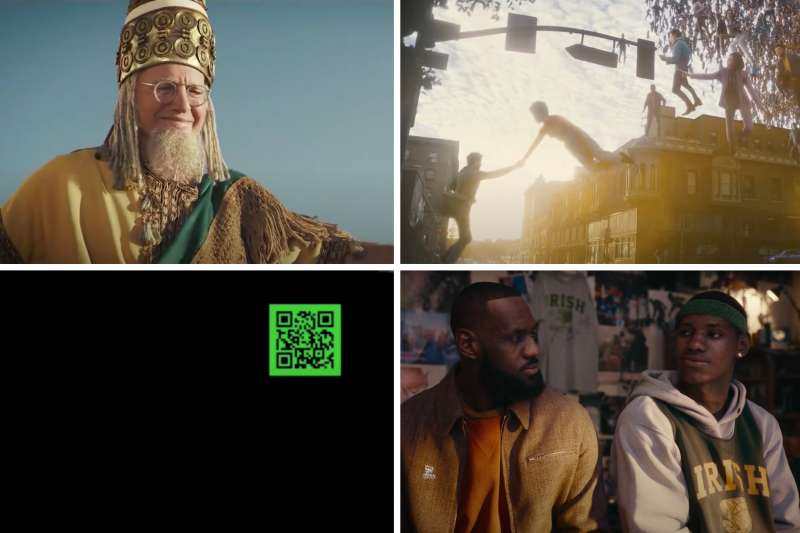 collage of many crypto ads on the Superbowl 2022