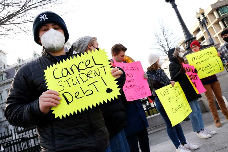 People protest for Student Debt cancelation