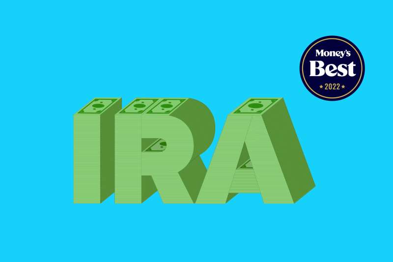 Illustration of a stack of dollar bills that form the letters  IRA