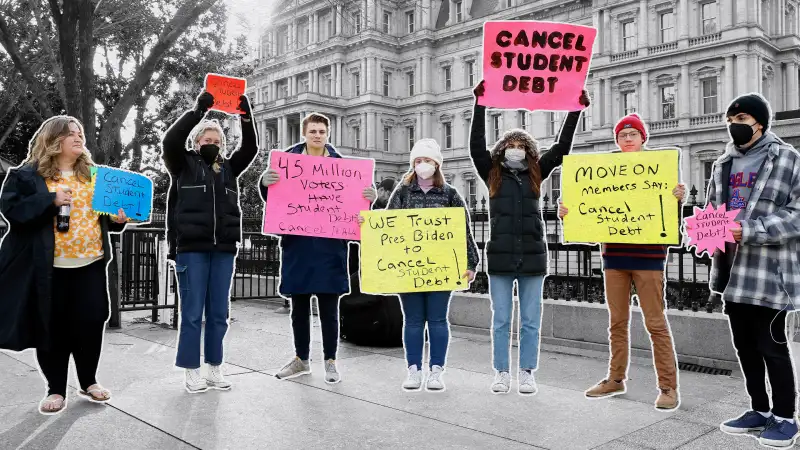 Students protest in Washington for student loan forgiveness