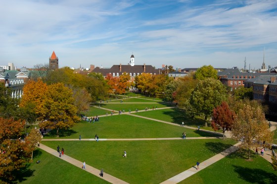 Aerial view of The University of Illinois Urbana-Champaign campus