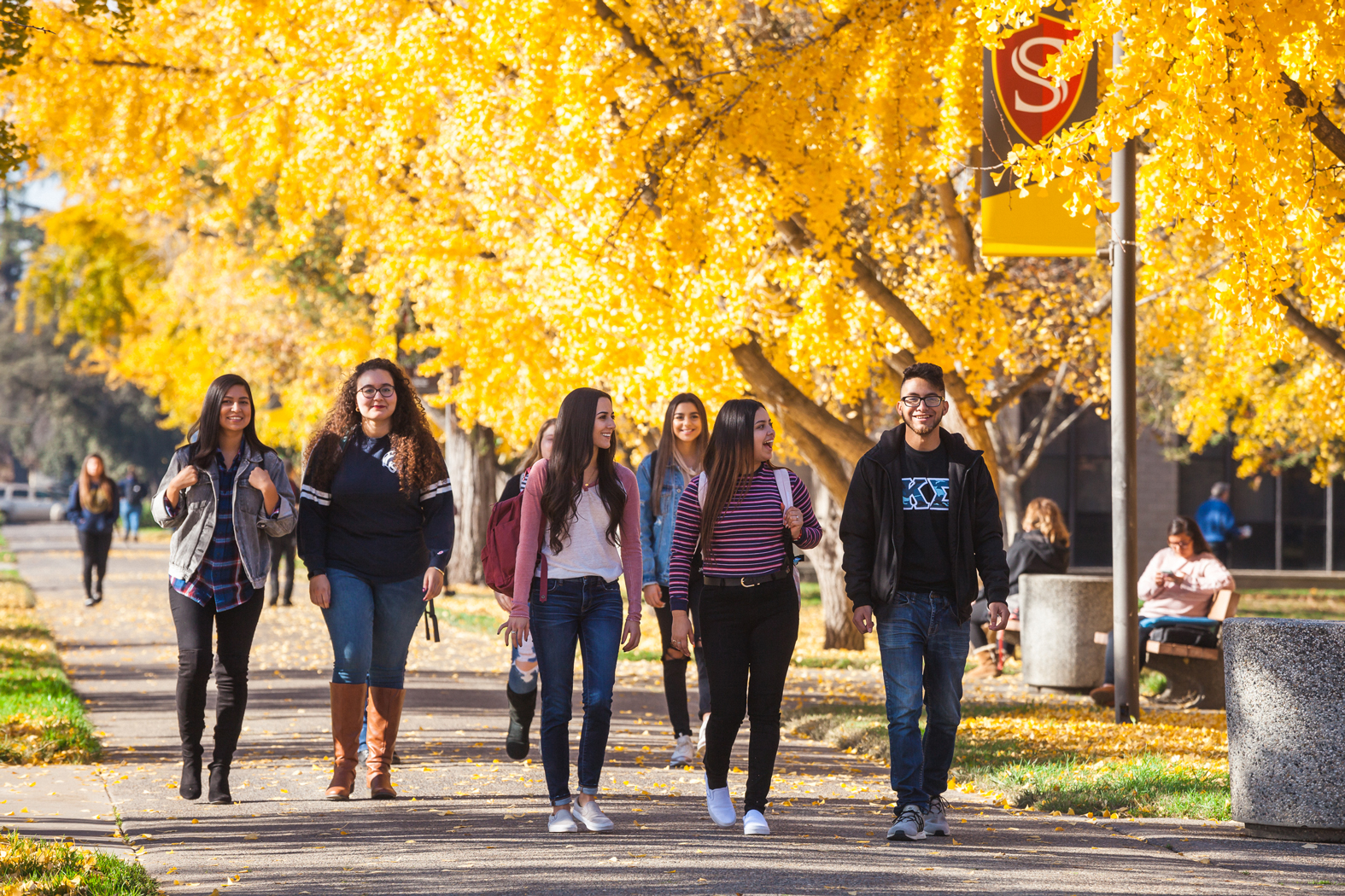 Students at the California State University-Stanislaus campus