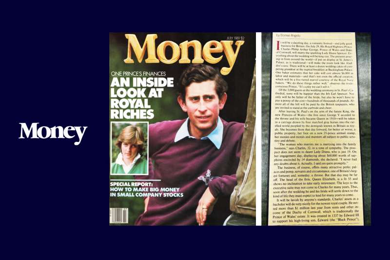 Scan of an old Money Cover from 1981 on The Prince of Wales Finances