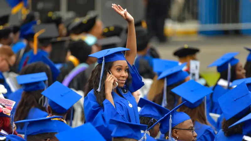 Students in graduation ceremony