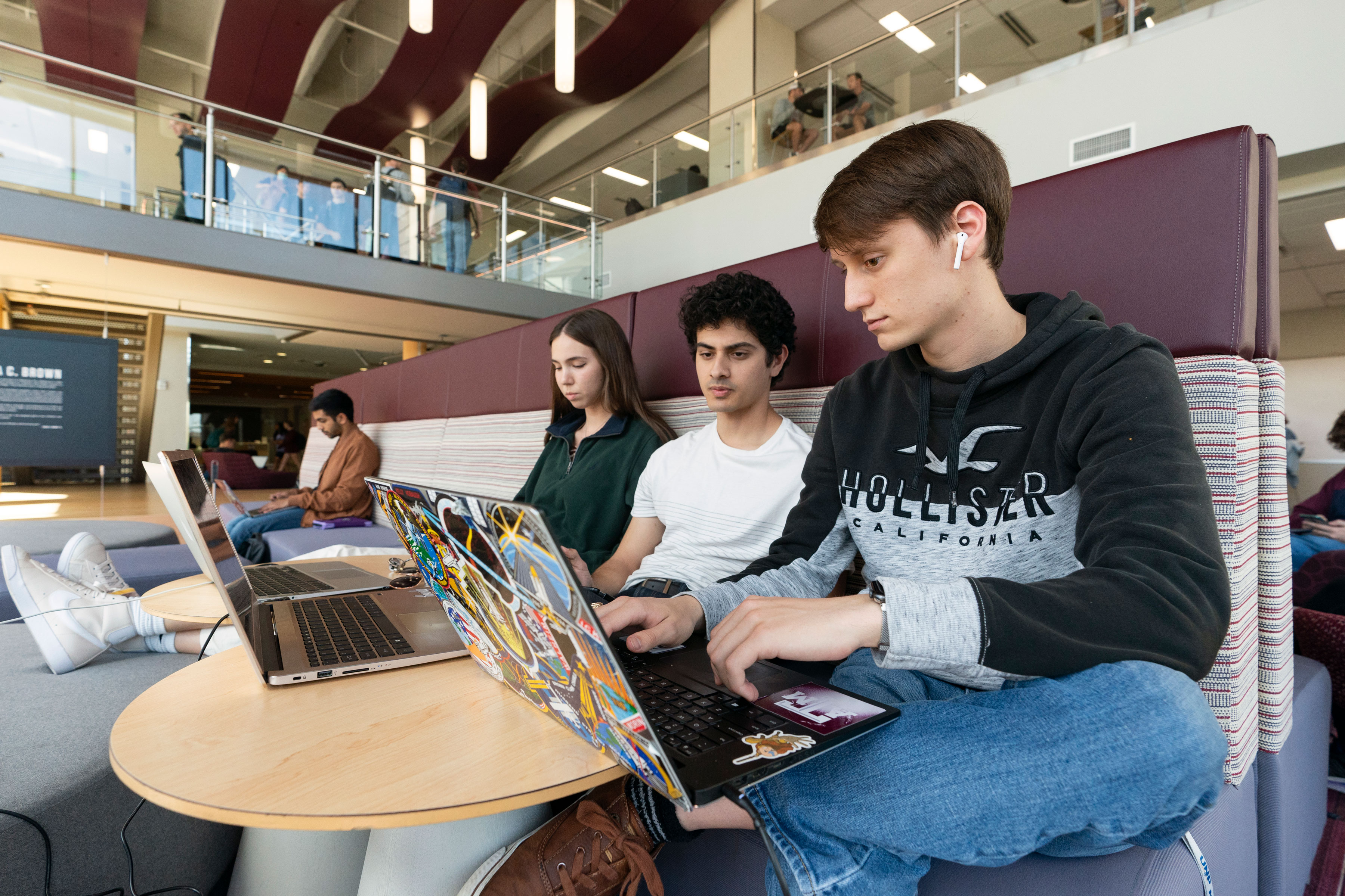 Group of students working on their computers at Texas A&amp;M University College Station