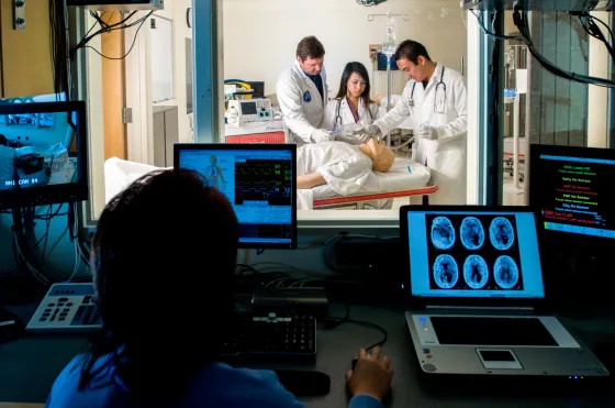 Students during a medical practice at The University Hawaii at Manoa
