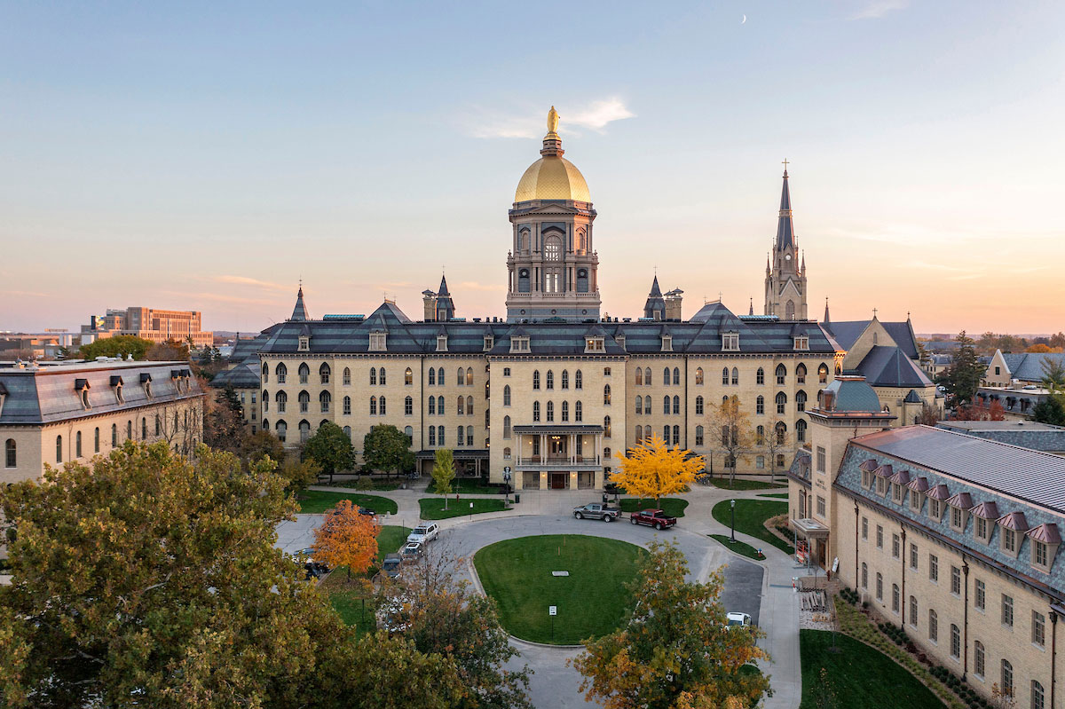 Aerial view of The University of Notre Dame Campus