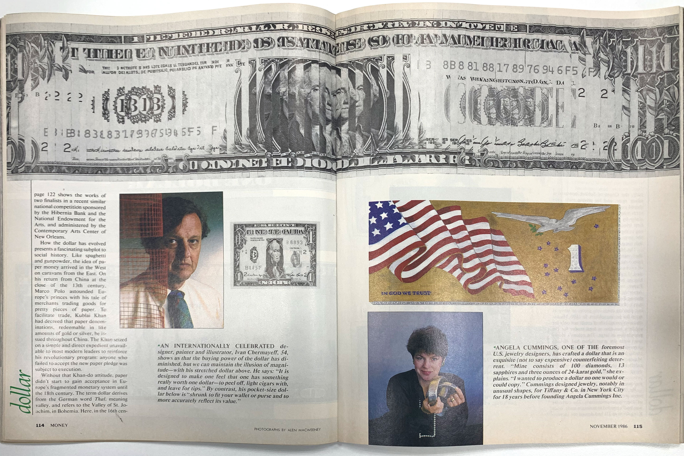 Scan of an old Money article about designing the U.S. Dollar