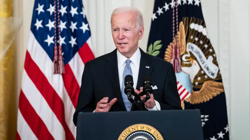 President Joe Biden during a press conference