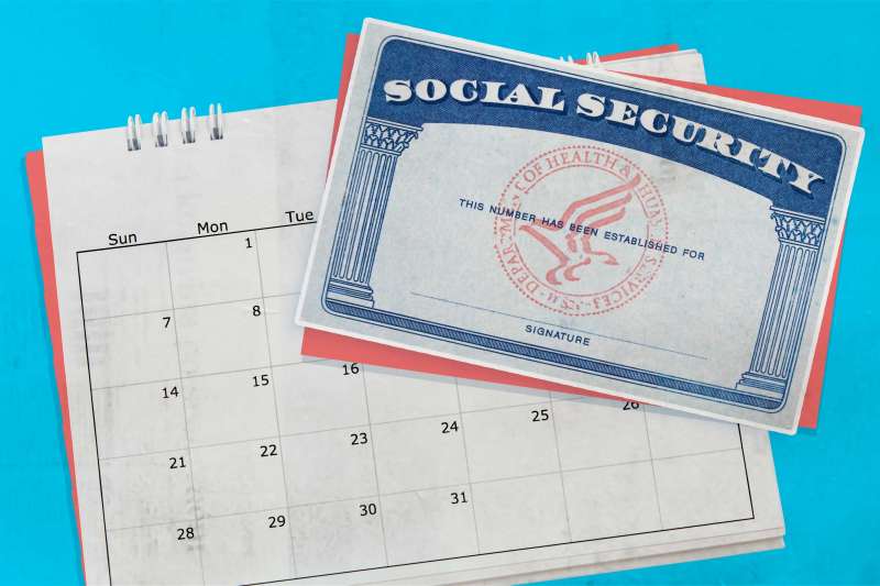 Social Security Card On Top Of Calendar