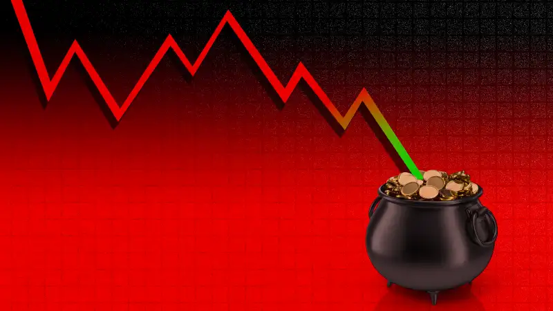 Illustration of a stock market graph going down