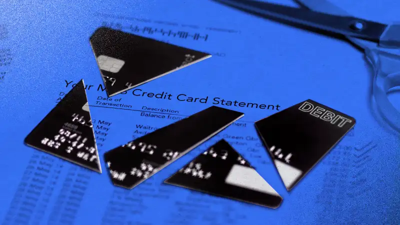 Photo of a cut up credit card