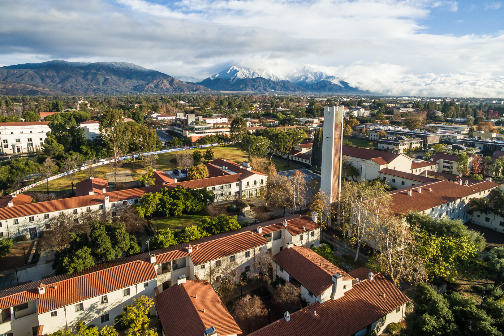 Aerial view of Pomona College campus