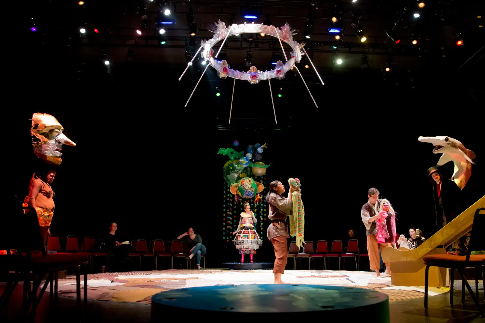 Students rehearsing for a play at Bates College