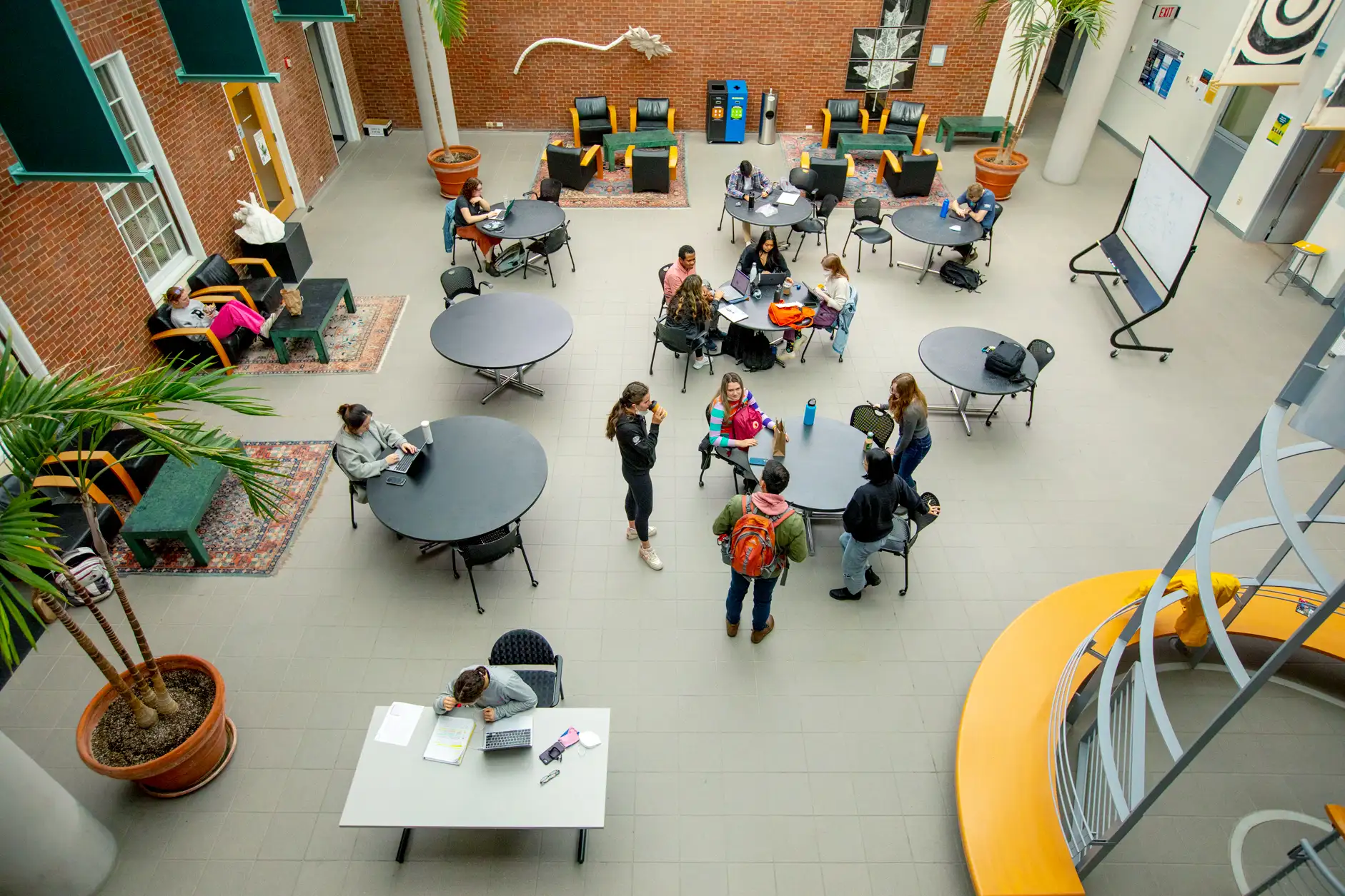 Students at Bowdoin College campus