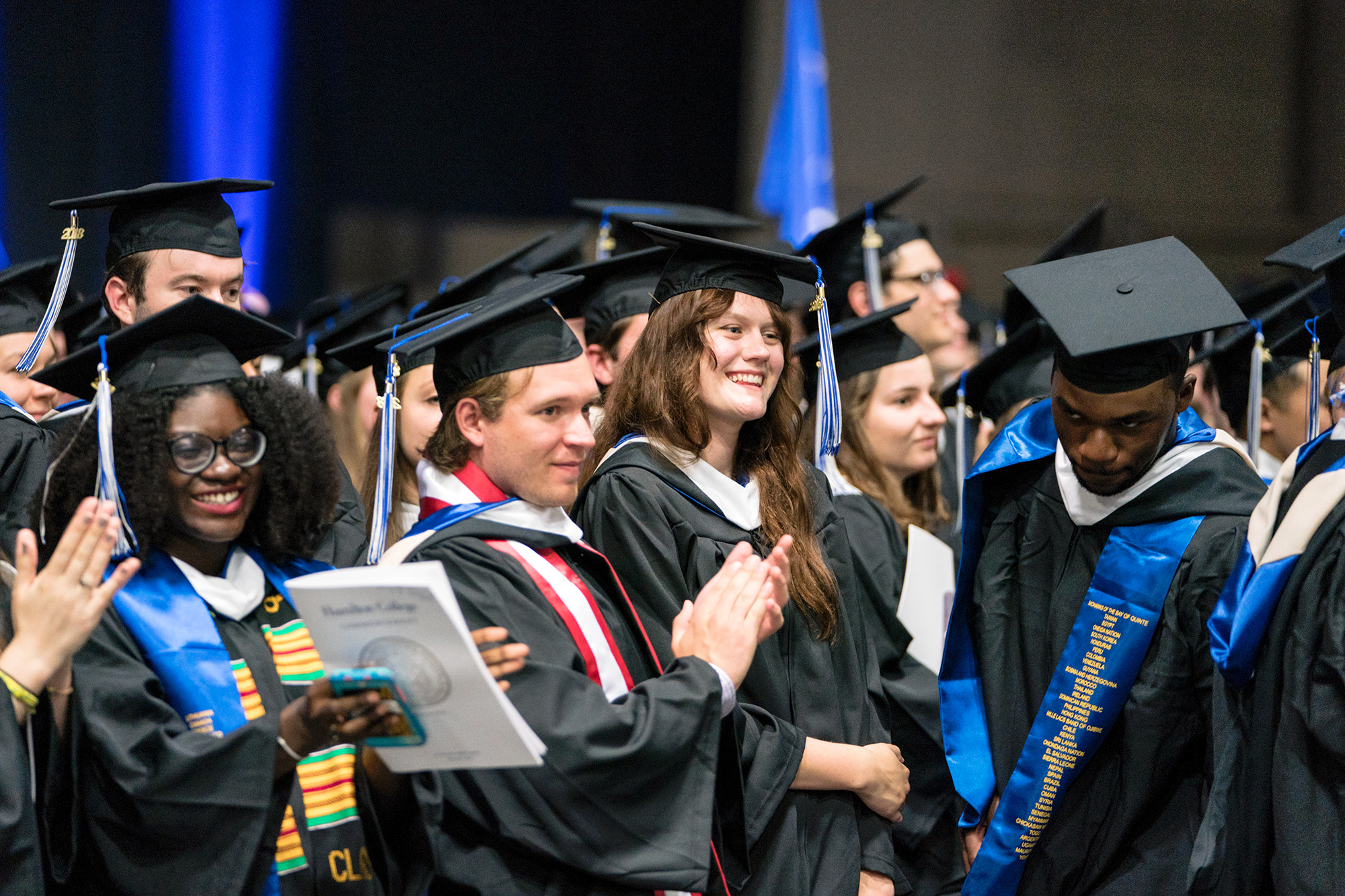 Students at a commencement ceremony at Hamilton College