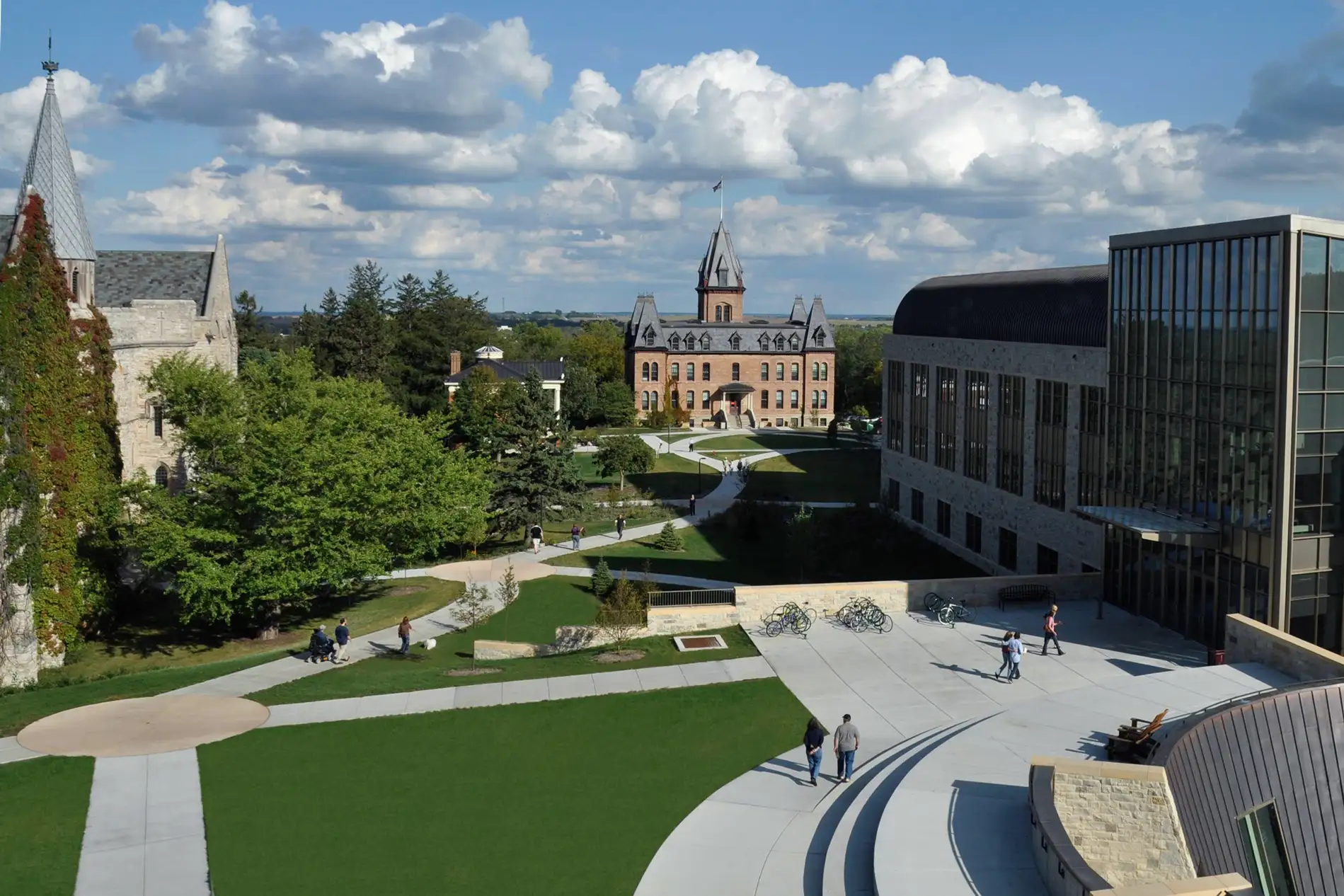 Aerial view of St. Olaf College