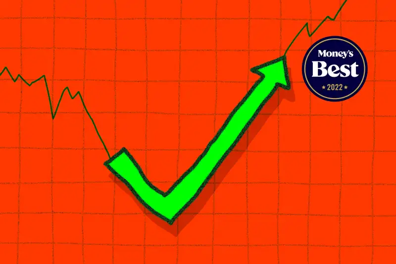 Illustration of a stock graph turning into a quick checkmark