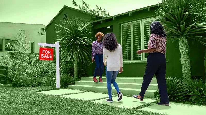 Photo of people about to inspect a property for sale