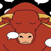 Illustration of a Bull covering his ears with his horns while there are text bubbles surrounding him