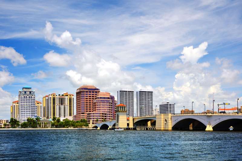 Landscape of West Palm Beach in Florida