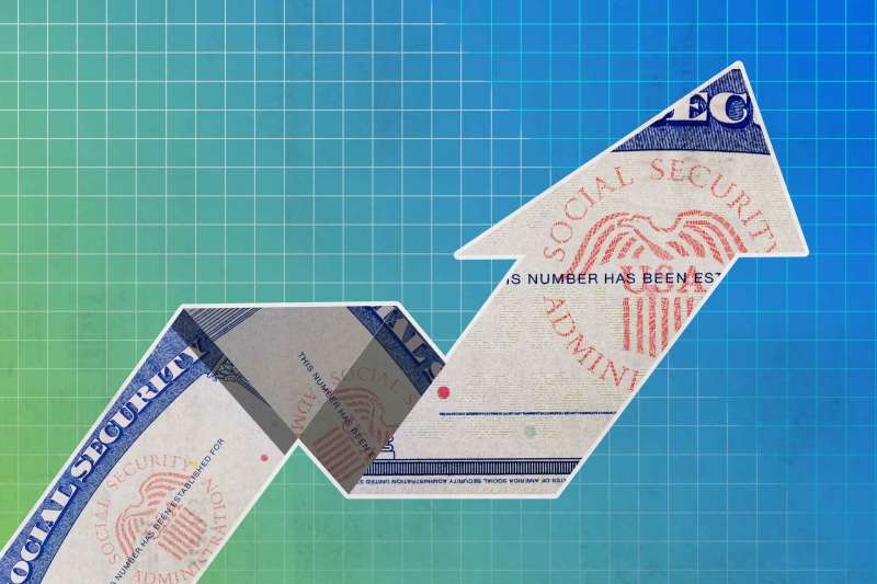Social Security Card In The Shape Of An Upwards Facing Arrow