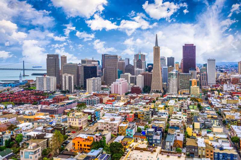 Aerial View Of San Francisco City Skyline