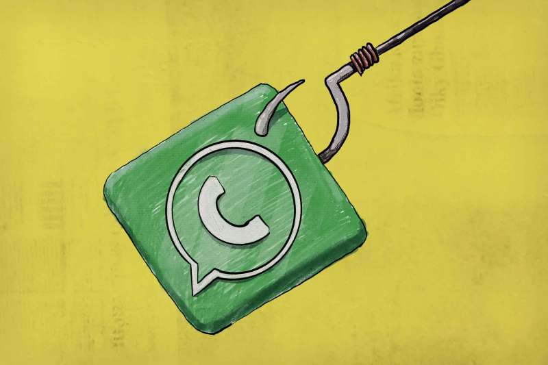 WhatsApp Logo On Fish Hook