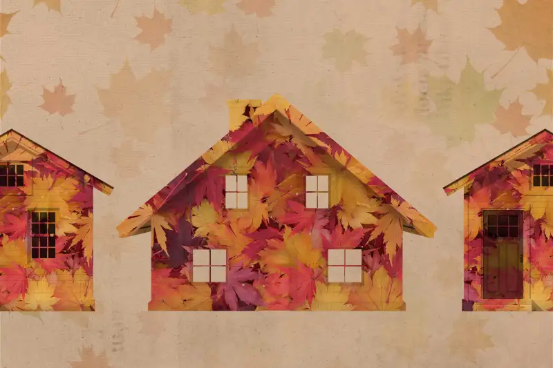 A House Made Out Of Autumn Leaves