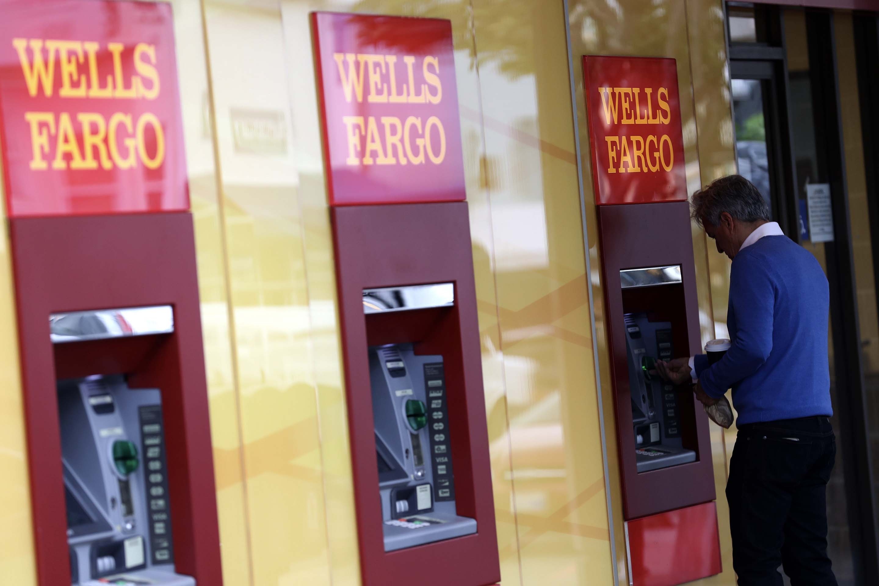 Wells Fargo ATM machines being used by clients