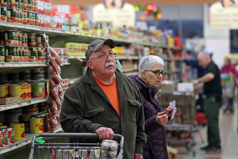 Elderly Couple In Grocery Store