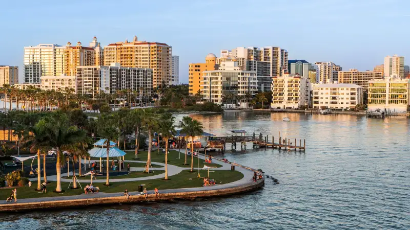 Panoramic aerial view of Sarasota Florida