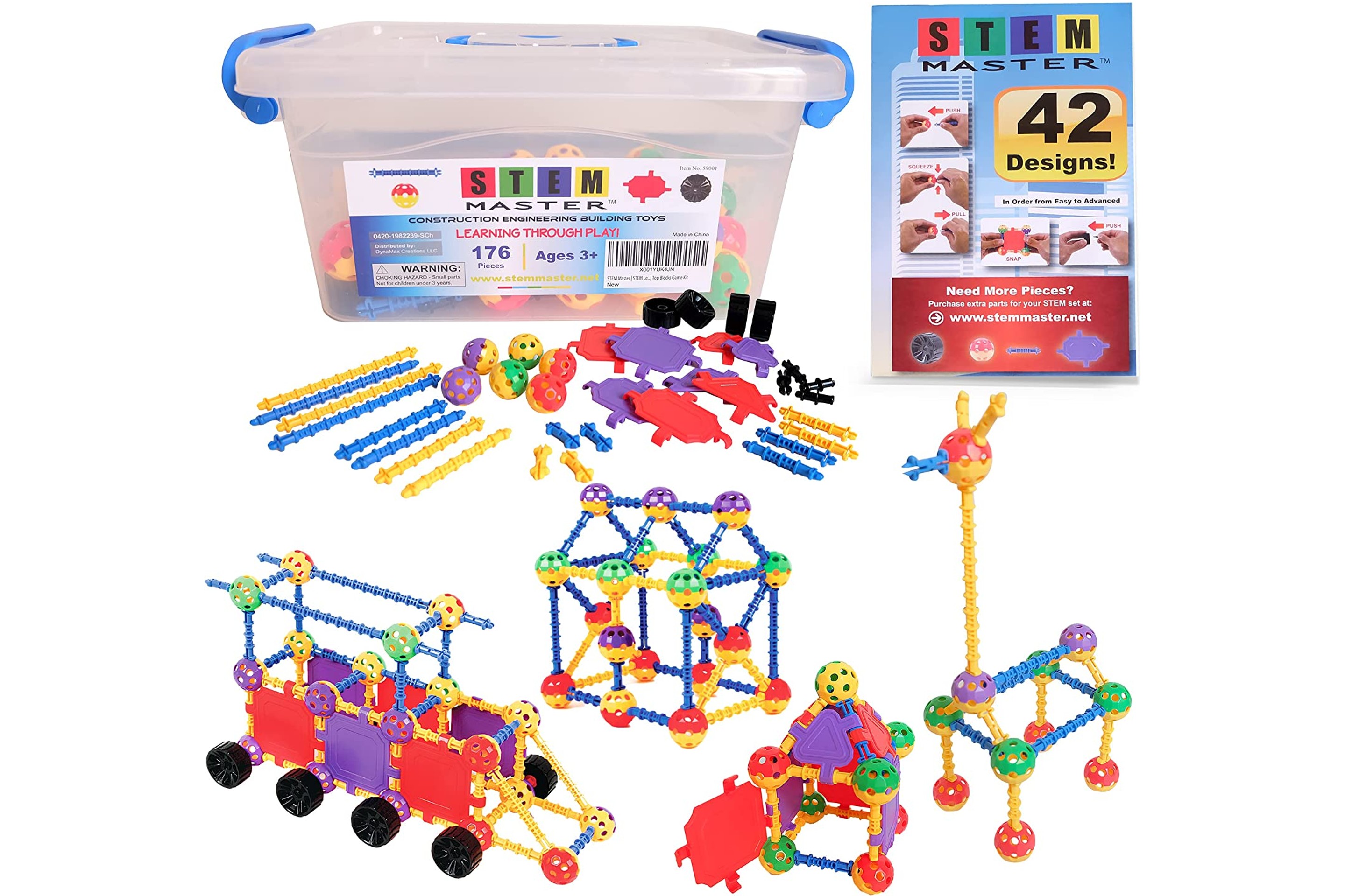 STEM Master Building 176-Piece Kit for Kids