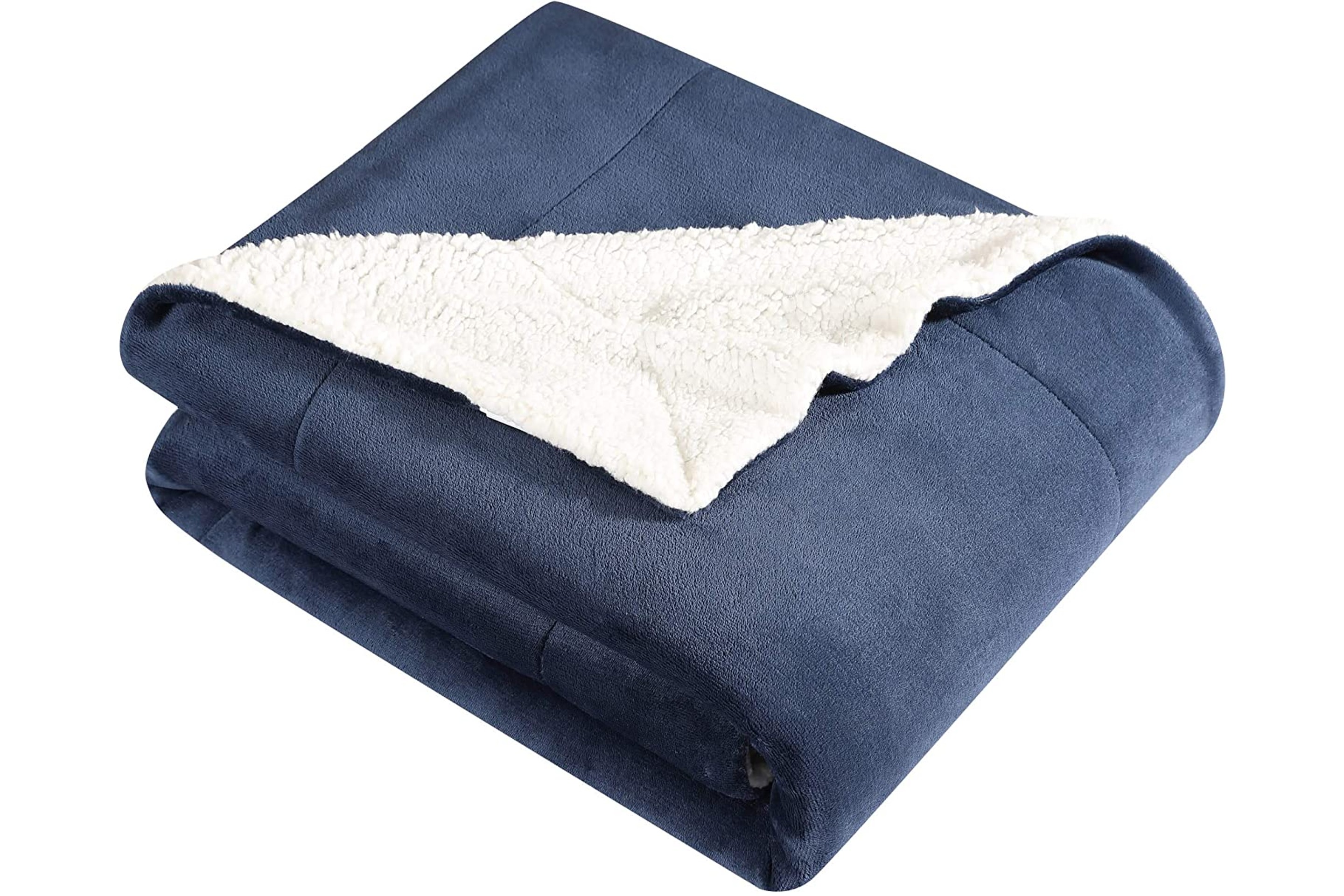 Ultra-Plush Reversible Sherpa Fleece Throw Blanket
