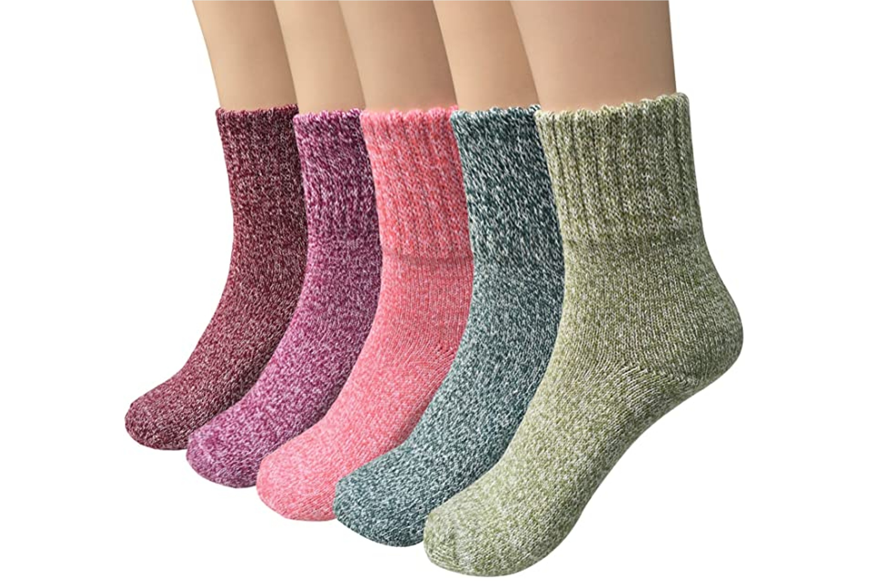 Loritta Womenâs Wool Socks, 5 Pairs