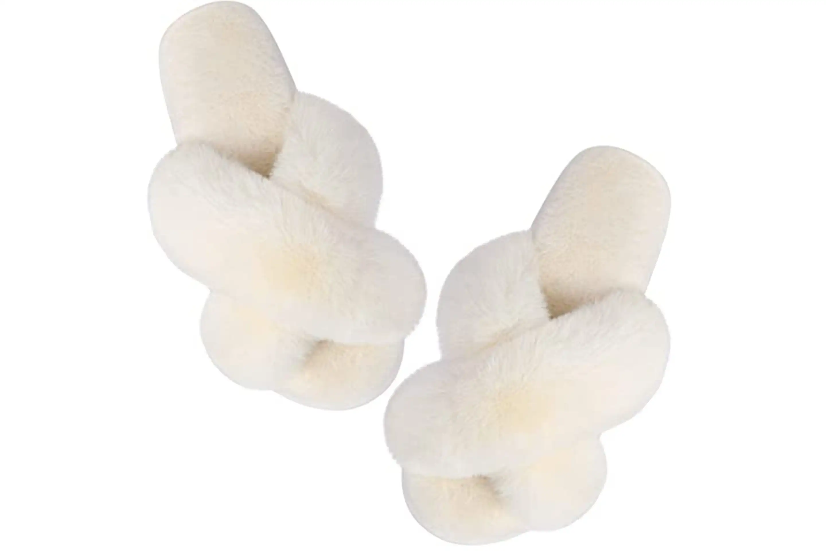 Women's Cross Band Fuzzy Soft House Slippers