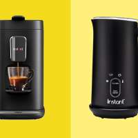 Instant coffee maker and milk frother