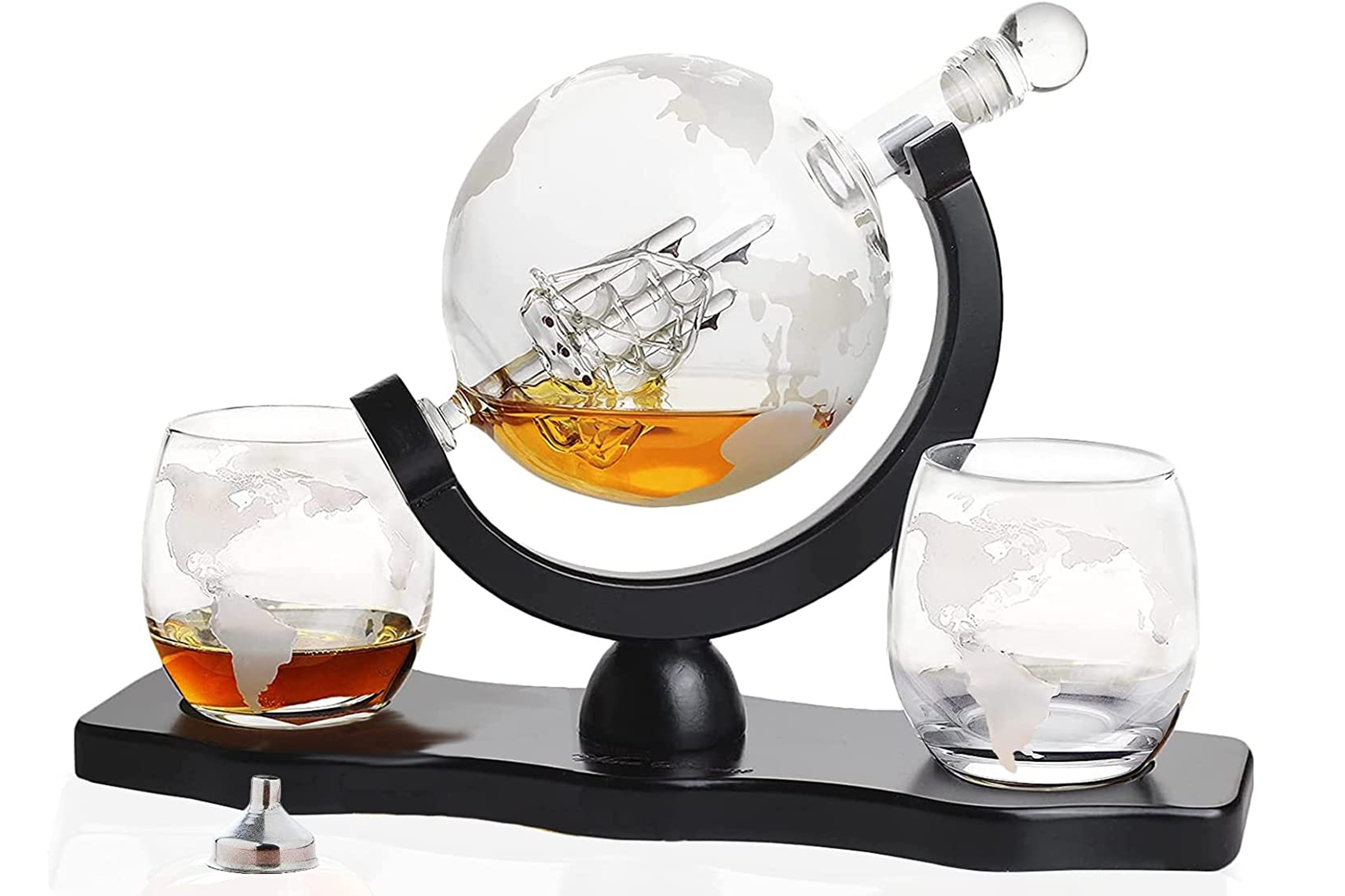 Whiskey &amp; Wine Decanter Globe World Set