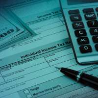 Tax documents and calculator