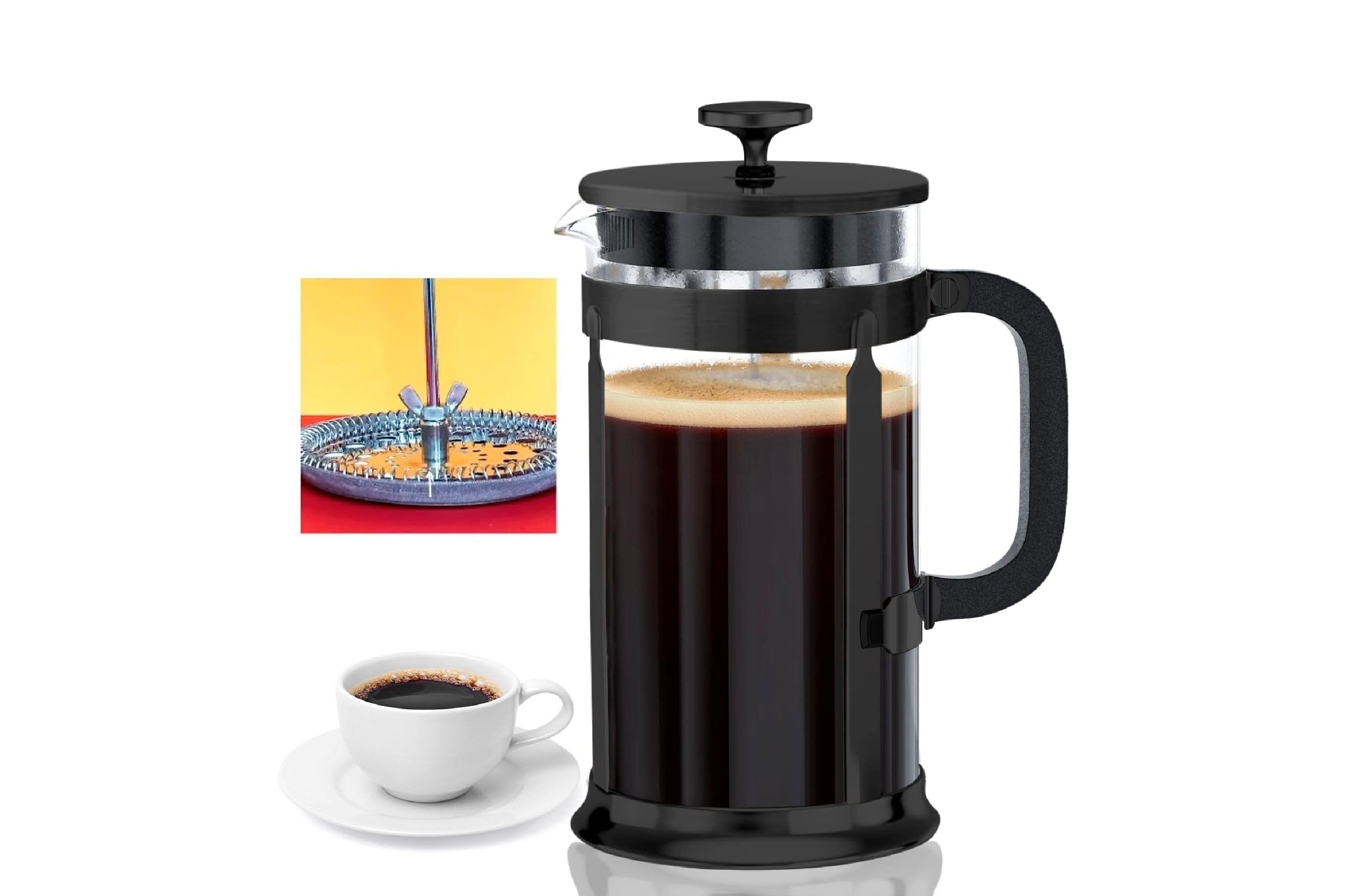 Cafe du Chateau French Press Coffee Maker - Heat Resistant
