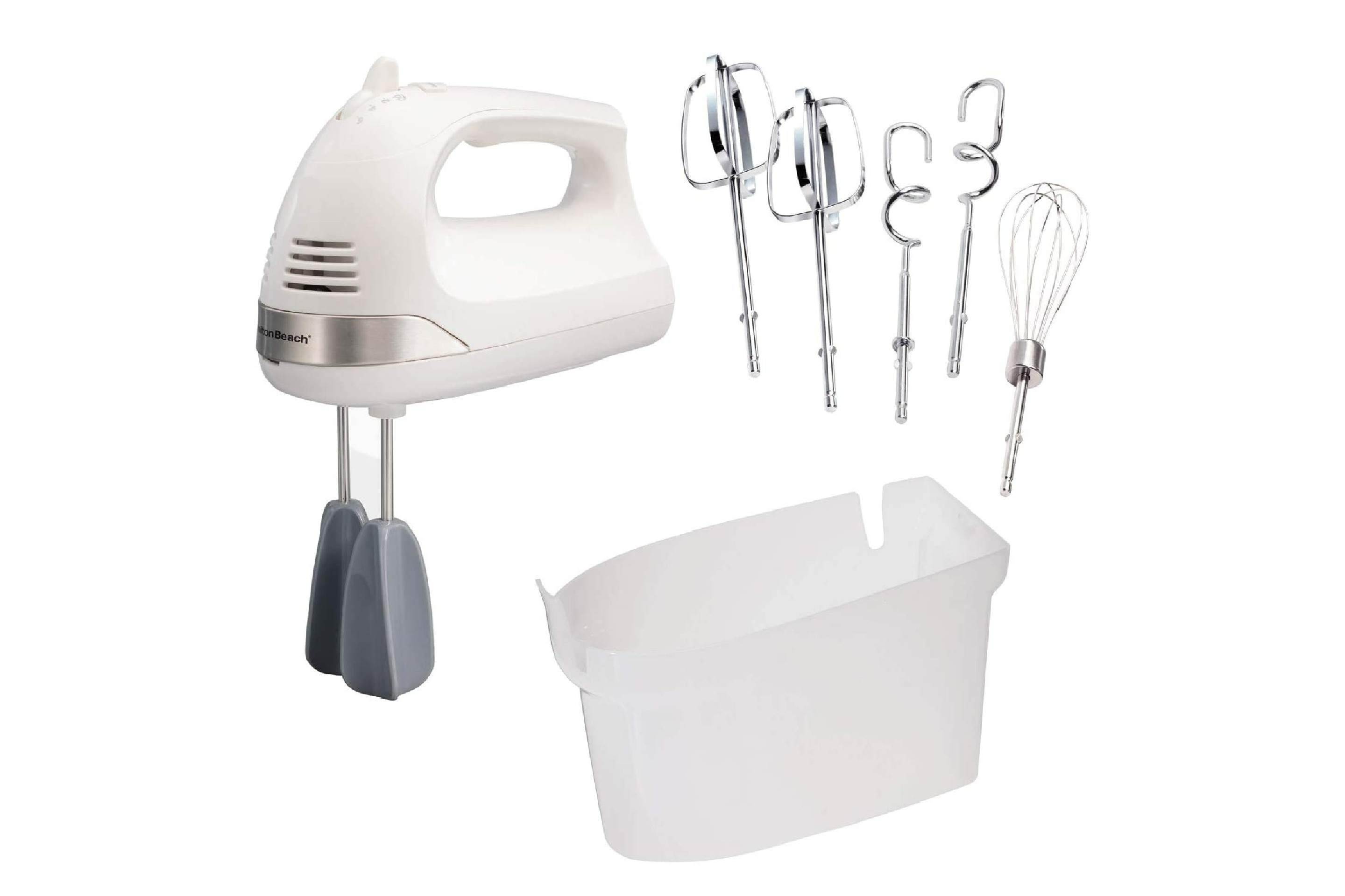 Hamilton Beach White Electric Hand Mixer with Whisk