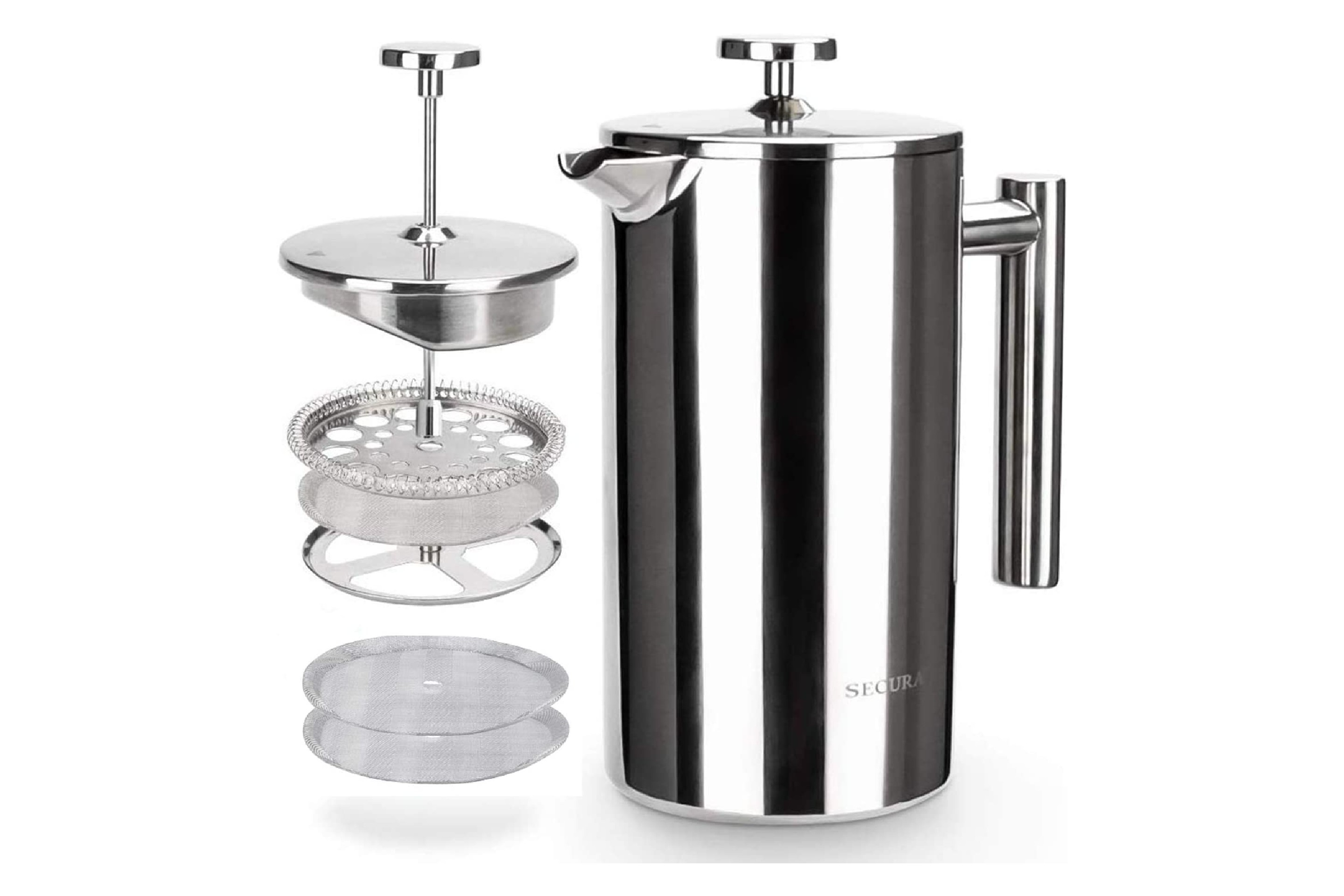 Cafe Du Chateau 34 oz French Press Coffee Maker - Stainless Steel