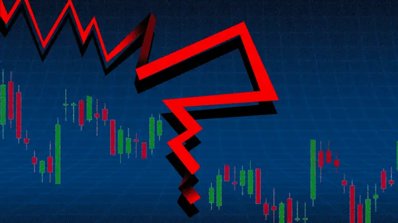 Illustration of a stock graph that converts into a question mark