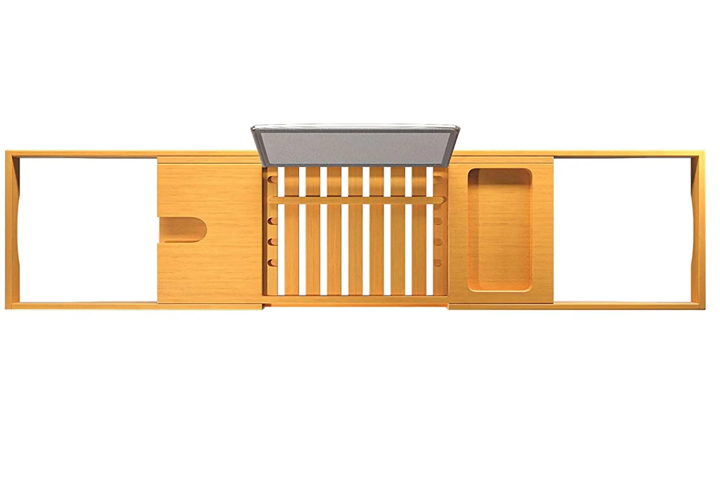 Premium Bamboo Expandable Bathtub Tray Caddy