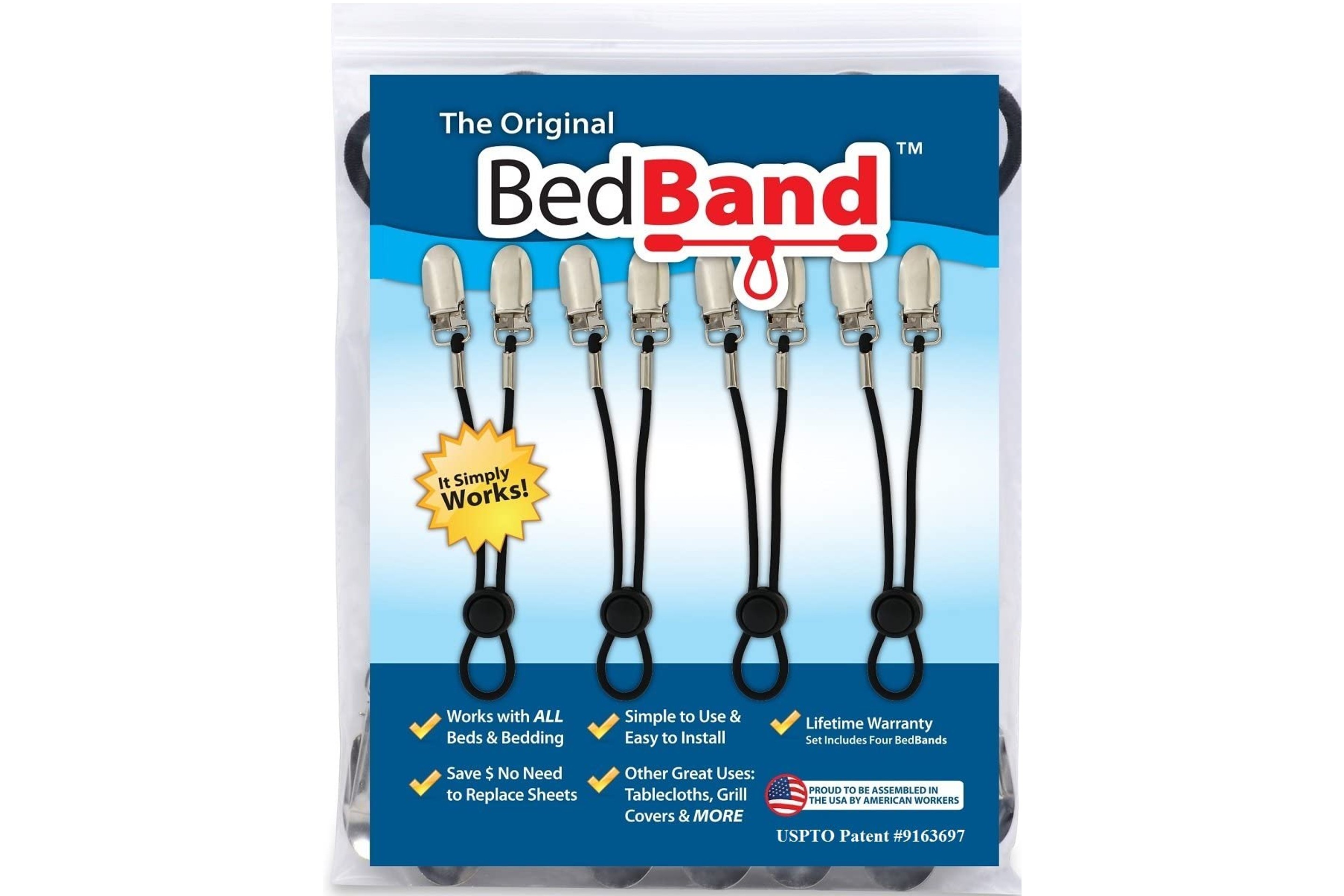Bed Band Sheet Holders, Pack of Four