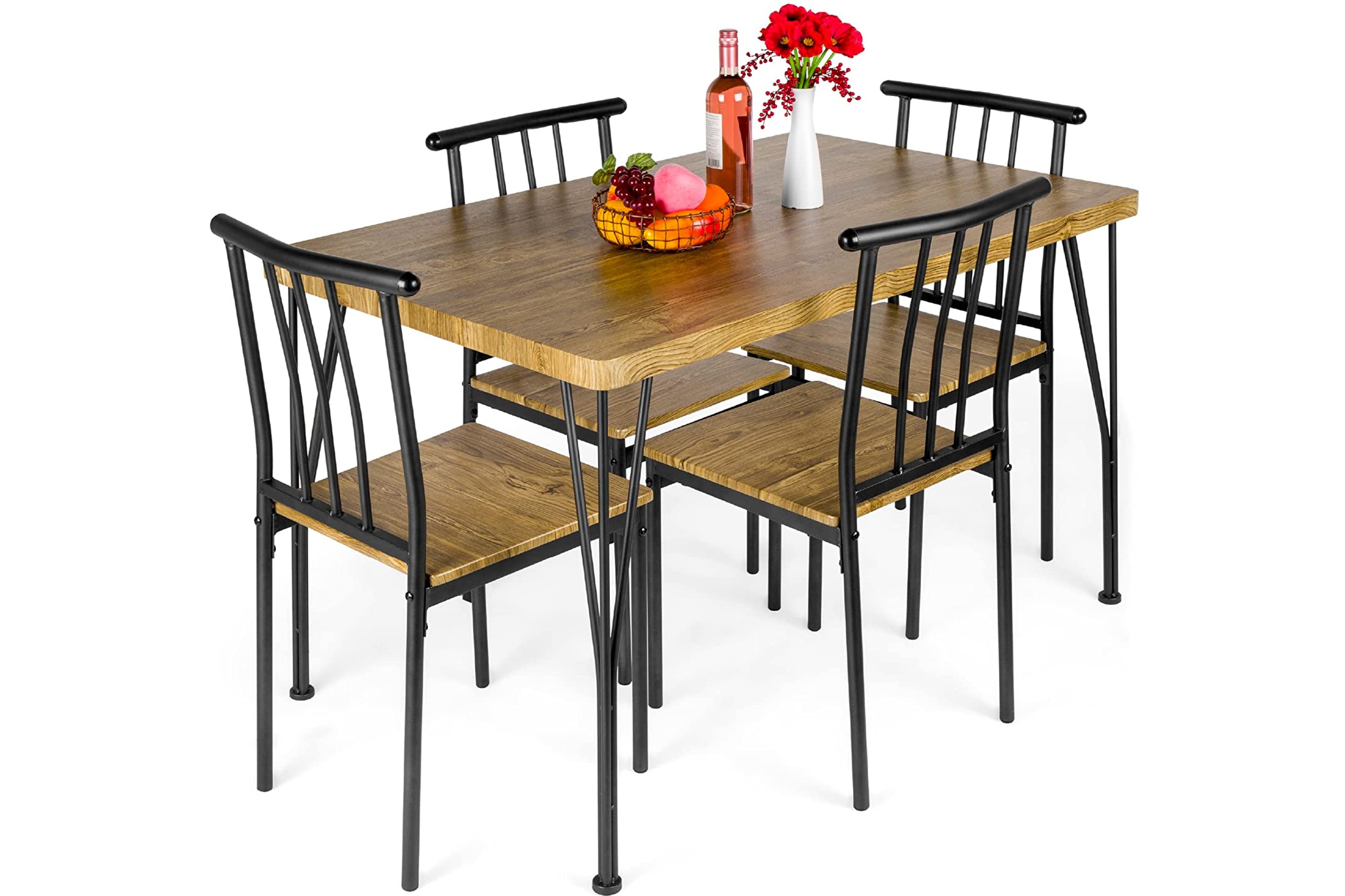 Modern Rectangular Wood Dining Table &amp; Chair Set